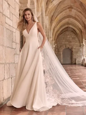maggie sottero josephine A line Unique wedding dress designs