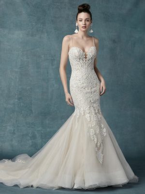 Alistaire Fit and Flare Wedding Dress by Maggie Sottero 01