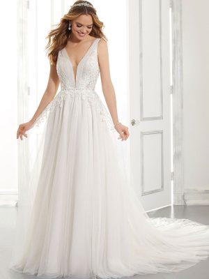 Amanda A Line Wedding Dress by Morilee 01