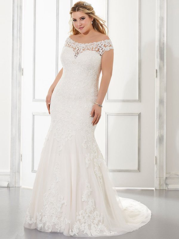 Aretha Fit and Flare Wedding Dress by Morilee 01