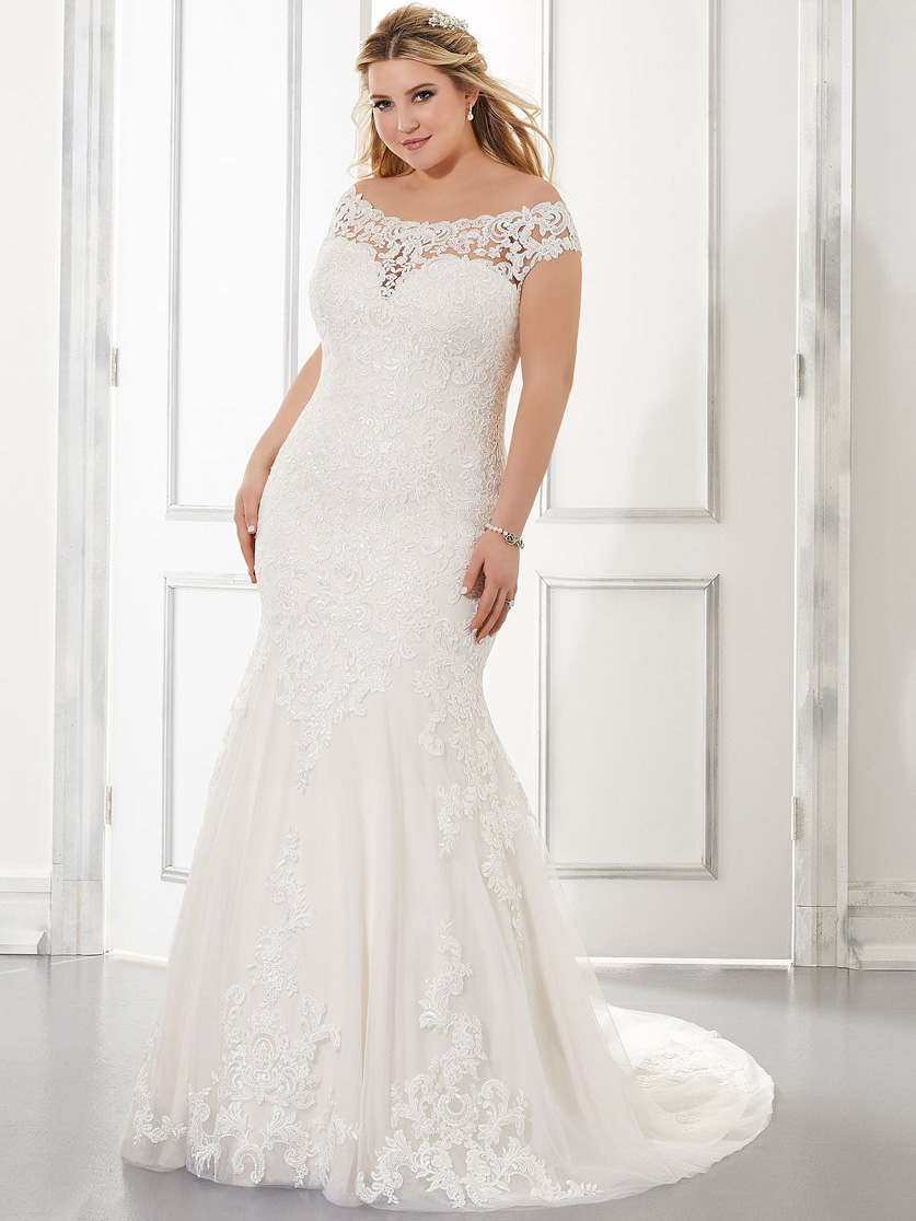 Aretha Fit and Flare Wedding Dress by Morilee 01