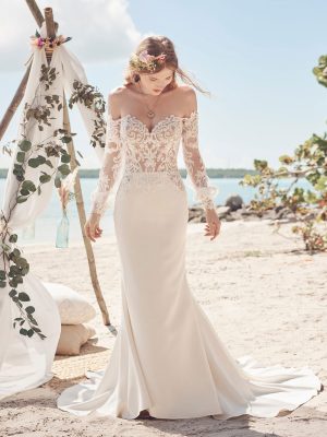 Beverly Sheath Wedding Dress by Rebecca Ingram 01