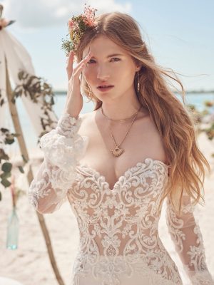 Beverly Sheath Wedding Dress by Rebecca Ingram 04