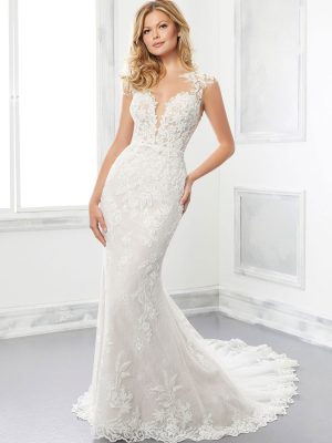 Brinkley Fit and Flare Wedding Dress by Morilee 01
