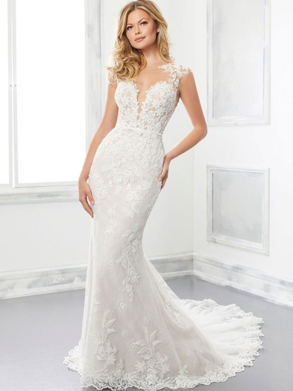 Brinkley Fit and Flare Wedding Dress by Morilee 01