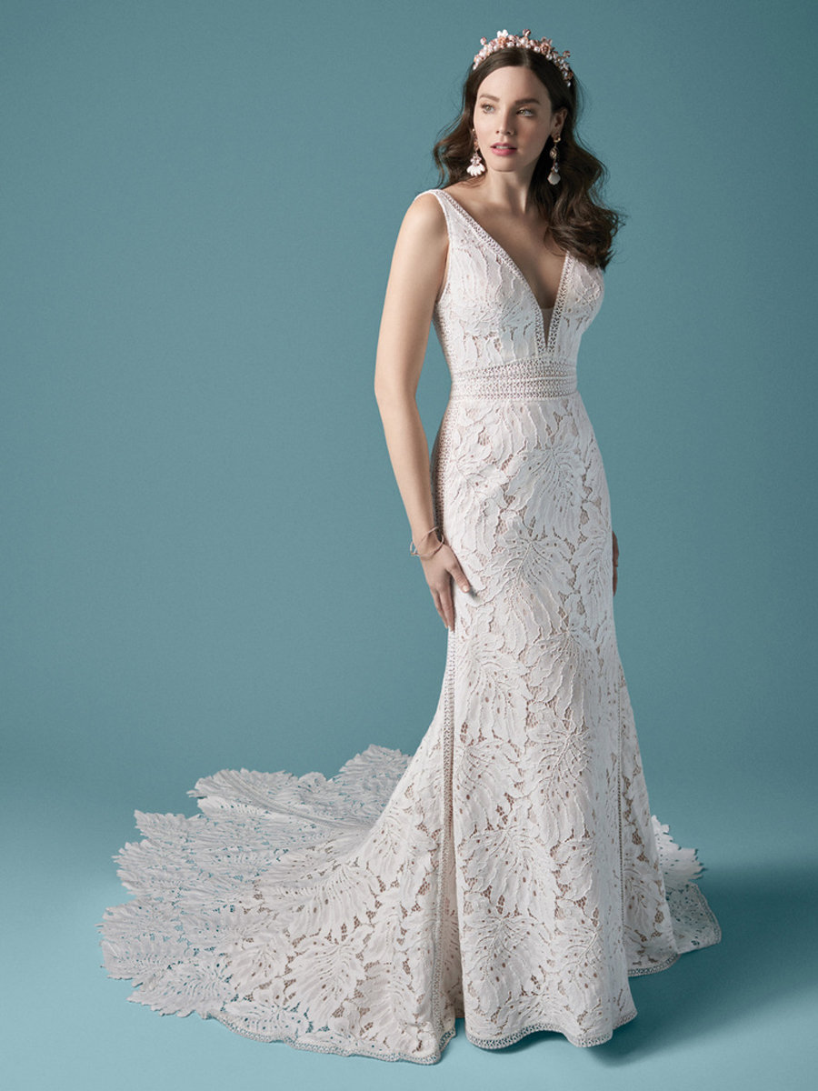 Burke Fit and Flare Wedding Dress by Maggie Sottero 01
