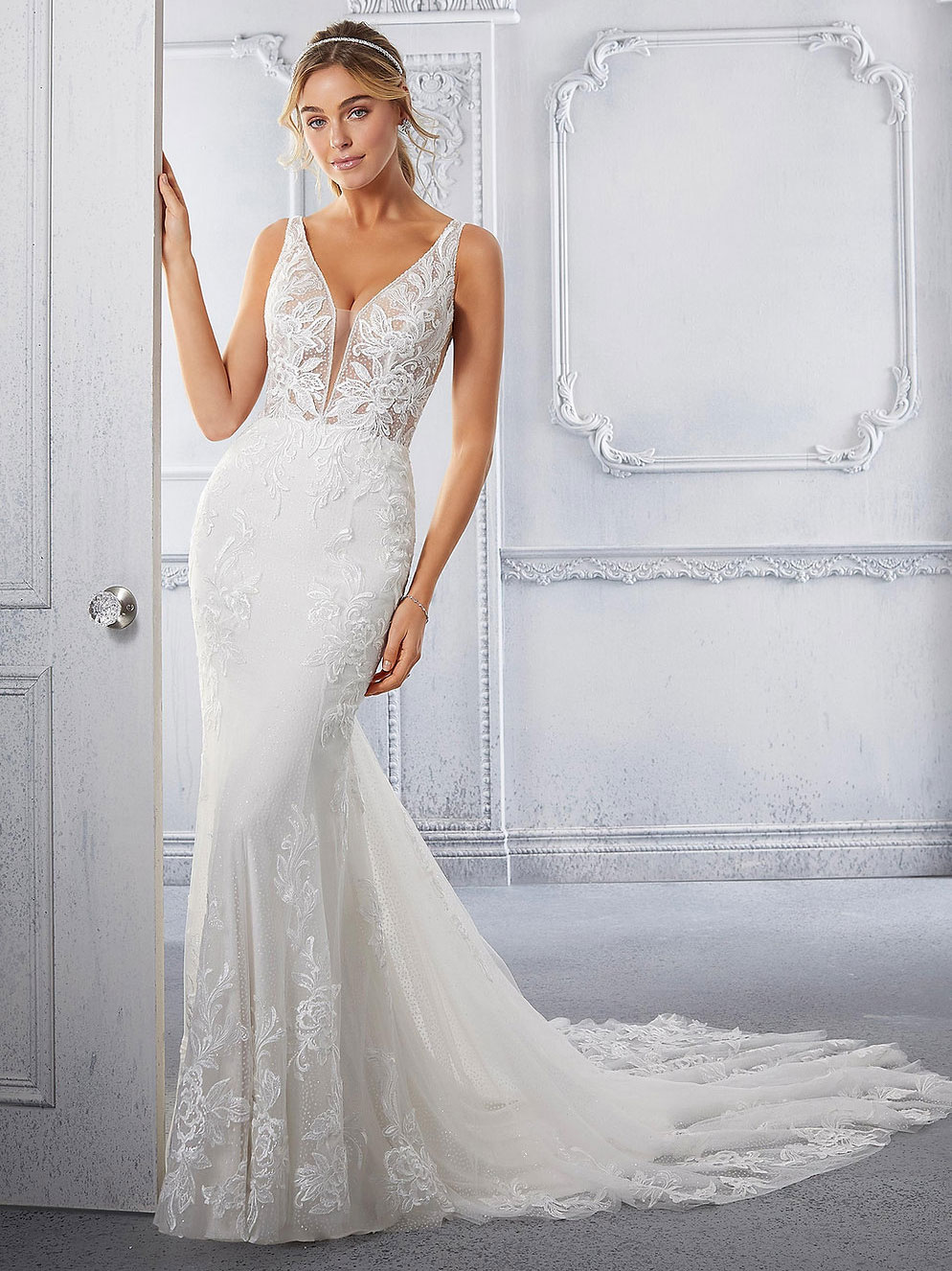 Celine Fit and Flare Wedding Dress by Morilee 01