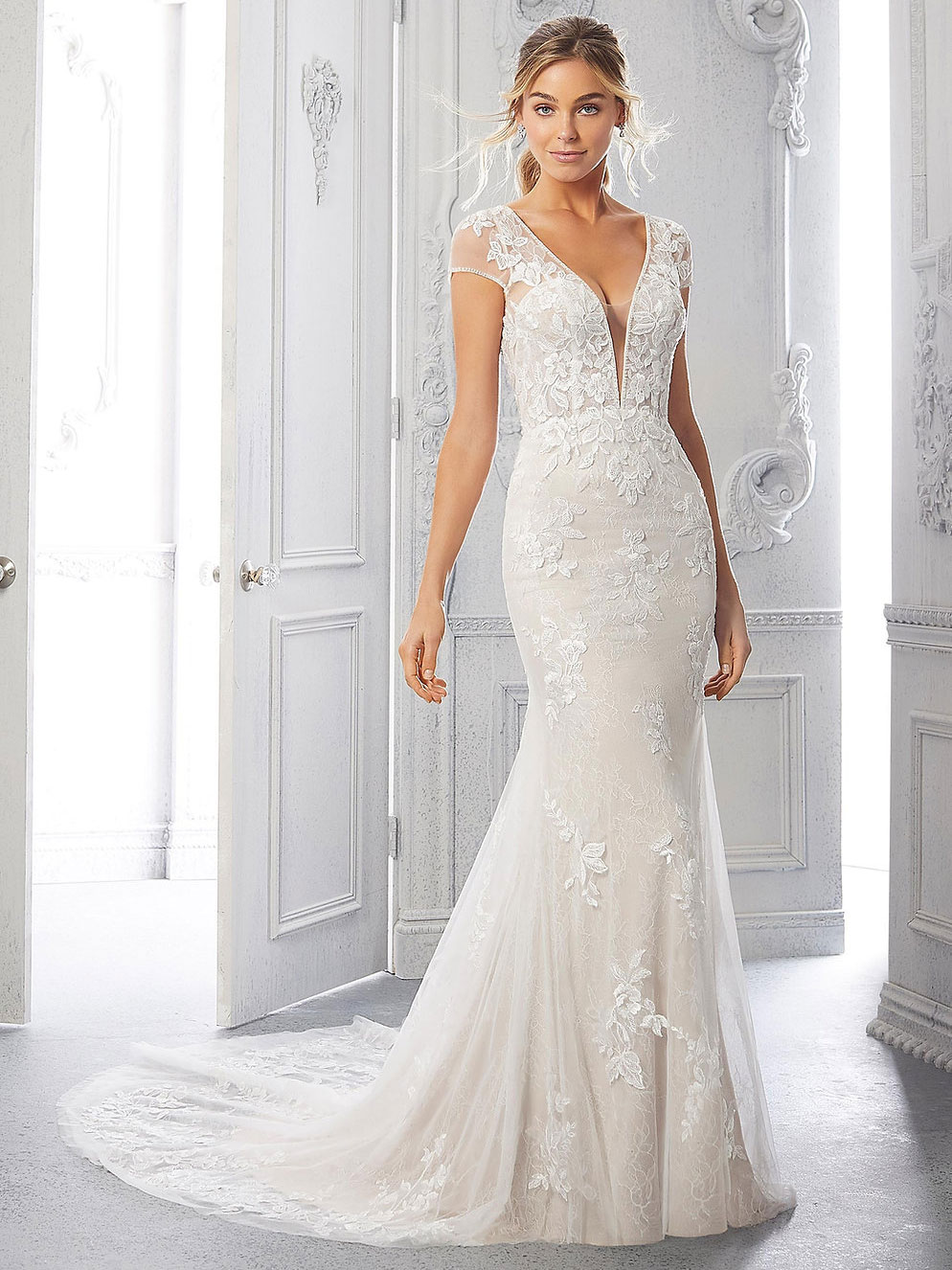 Chiara Fit and Flare Wedding Dress by Morilee 01