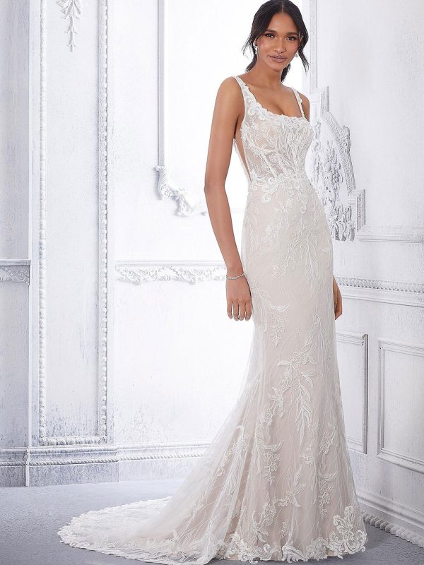 Clarita Fit and Flare Wedding Dress by Morilee 01