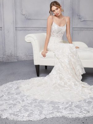 Claudine Fit and Flare Wedding Dress by Morilee 06