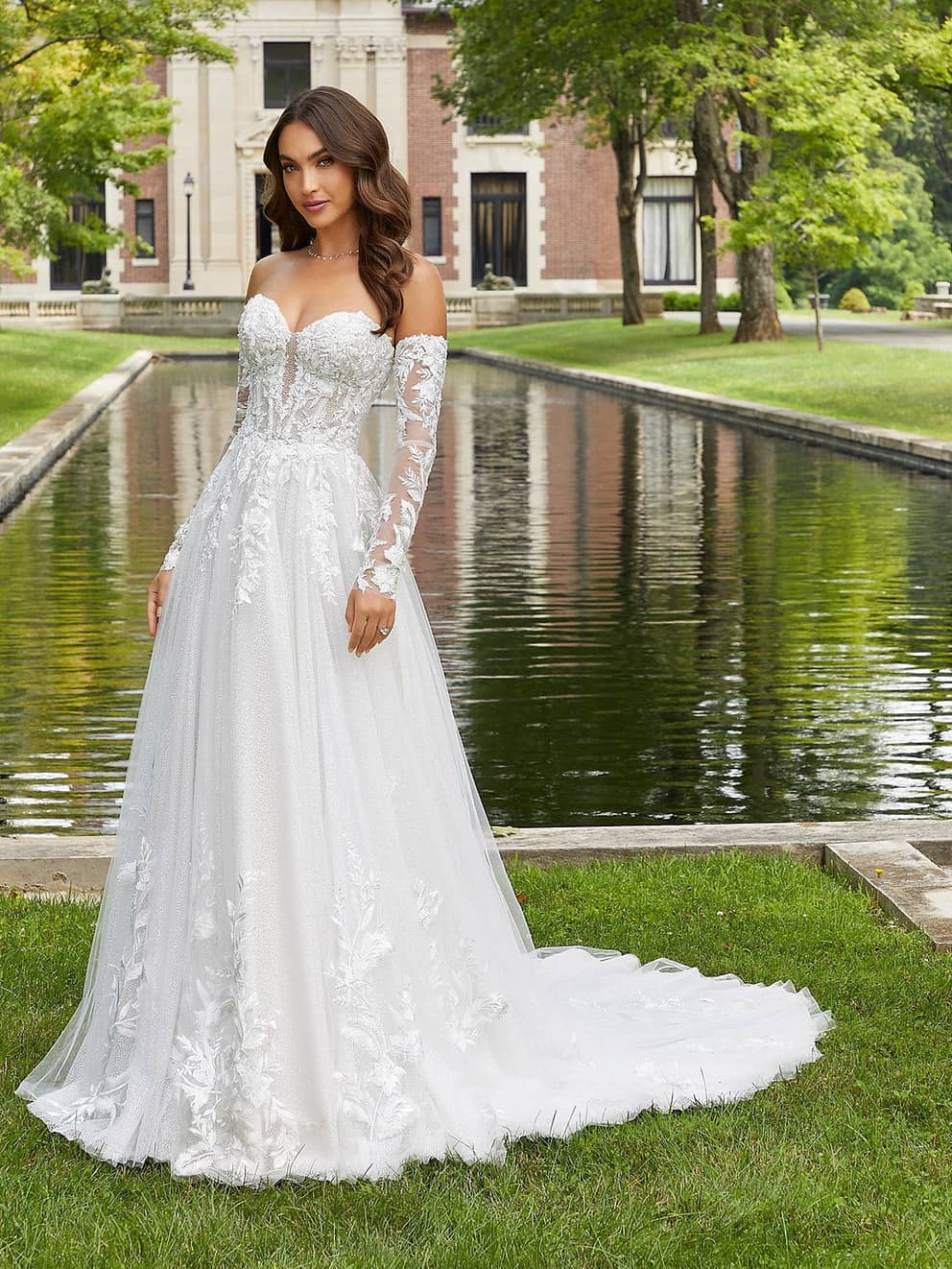 Dominique A Line Wedding Dress by Morilee 01