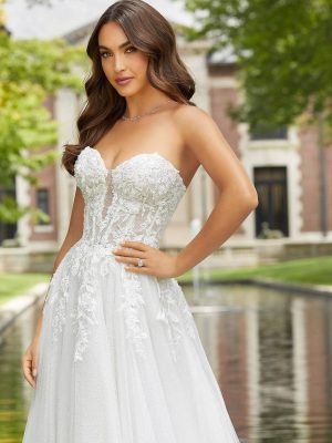 Dominique A Line Wedding Dress by Morilee 03