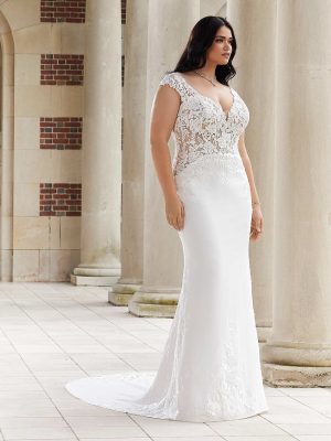Evie Fit and Flare Wedding Dress by Morilee 01