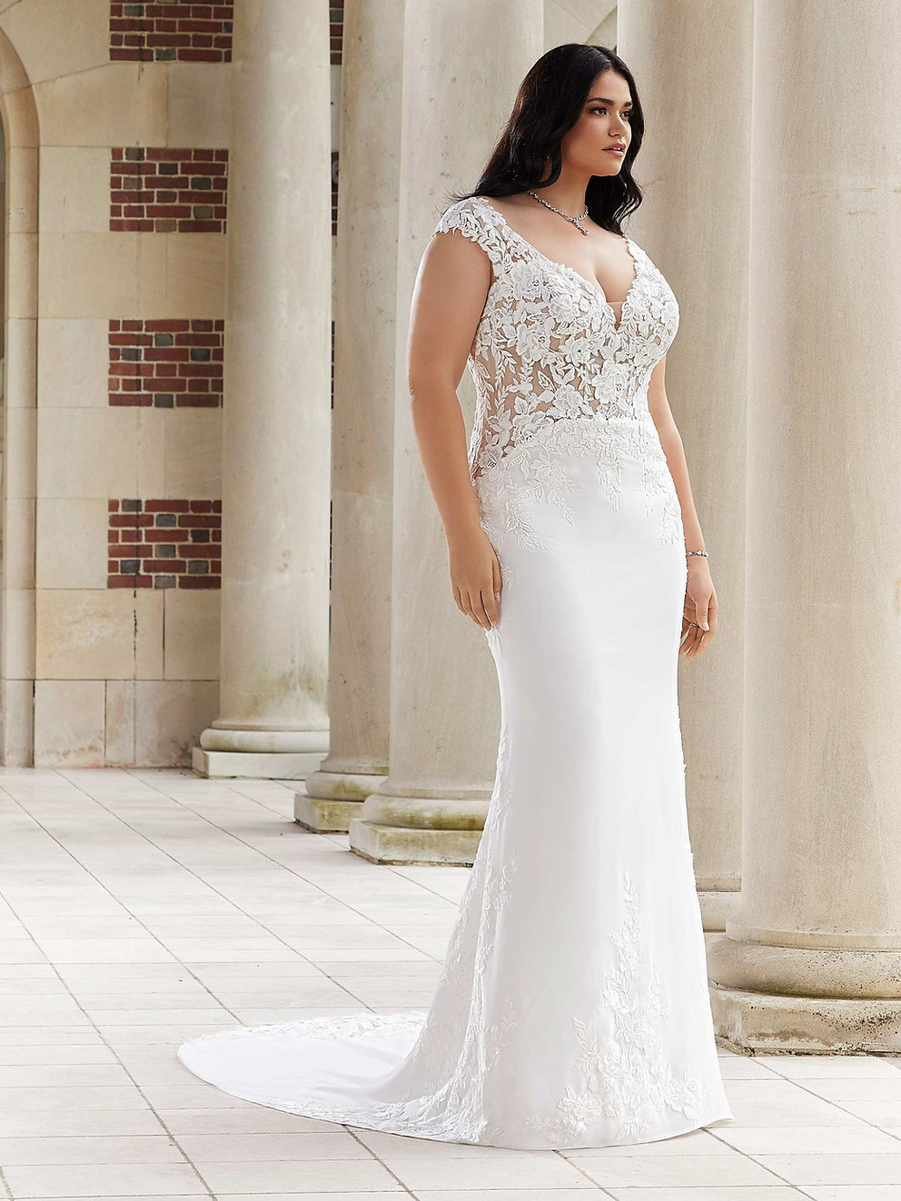 Evie Fit and Flare Wedding Dress by Morilee 01