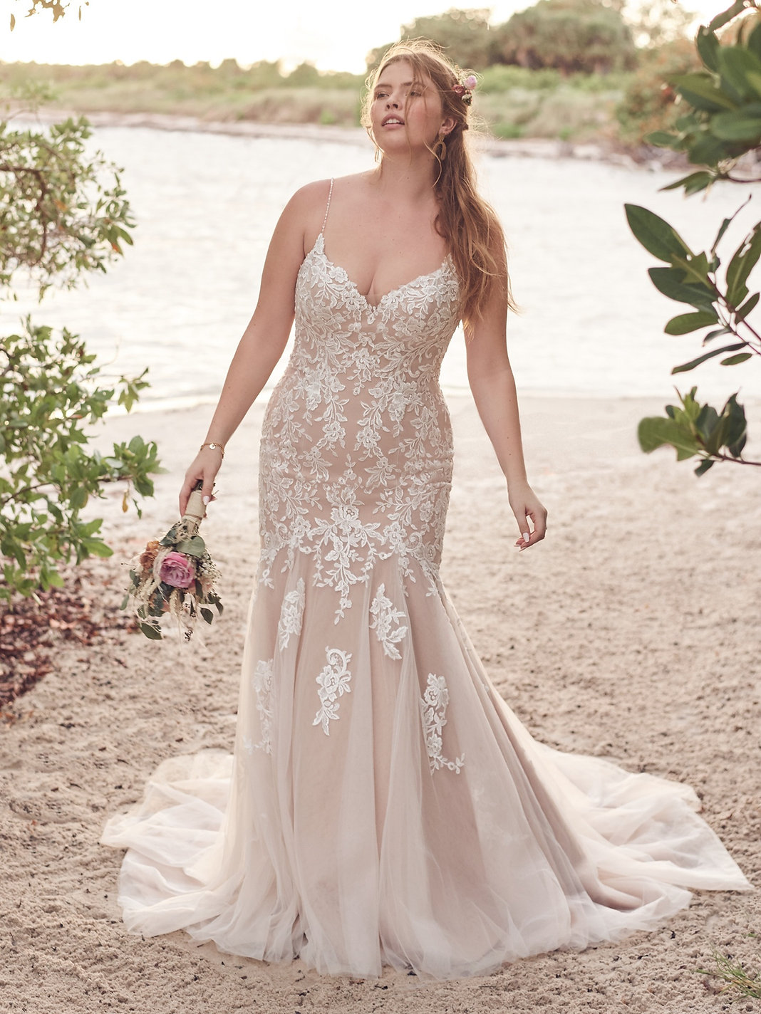 Forest Trumpet Wedding Dress by Rebecca Ingram 01