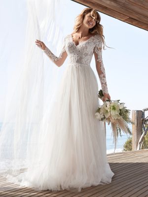 Iris A Line Wedding Dress by Rebecca Ingram 05