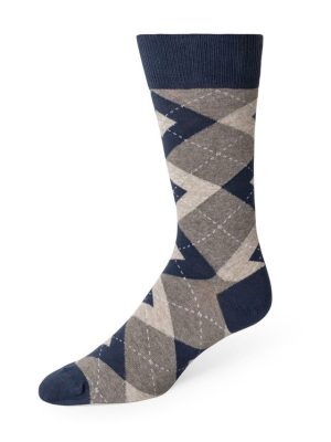 Navy Grey Argyle Socks Style XPNG BTG