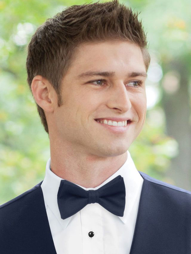 Navy Wool Bow Tie Style B372