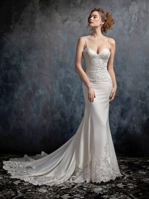 Style 1729 Fit and Flare Wedding Dress by Kenneth Winston 01