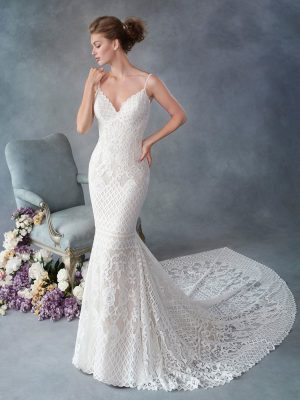 Style 1811 Fit and Flare Wedding Dress by Kenneth Winston 01