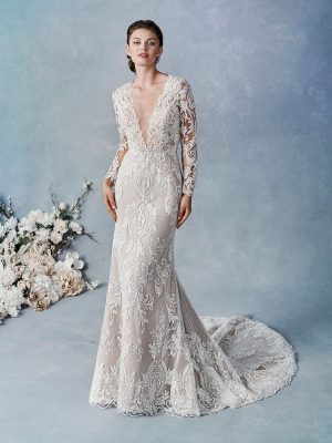 Style 1879 Fit and Flare Wedding Dress by Kenneth Winston 01