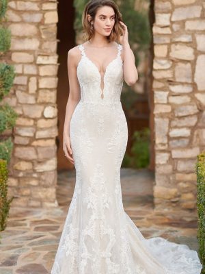 Style 1897 Fit and Flare Wedding Dress by Kenneth Winston 01