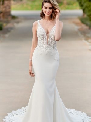 Style 1900 Fit and Flare Wedding Dress by Kenneth Winston 01