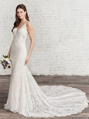 Style 1949 Fit and Flare Wedding Dress by Kenneth Winston 01