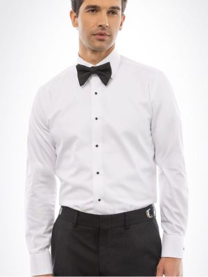 cotton white fitted dress shirt BTG