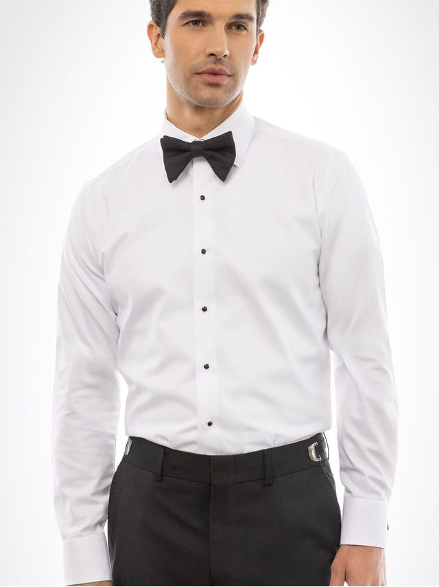 cotton white fitted dress shirt BTG