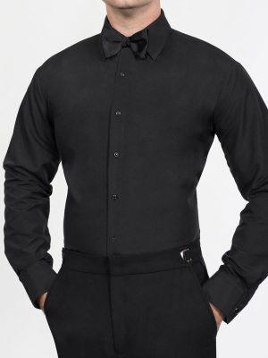 microfiber fitted formal shirt black BTG