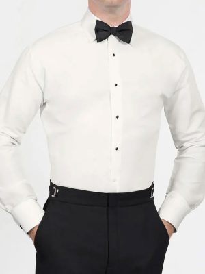 microfiber fitted formal shirt ivory BTG