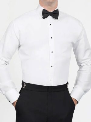 microfiber fitted formal shirt white BTG