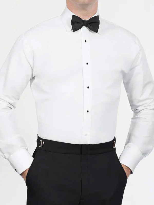 microfiber fitted formal shirt white BTG